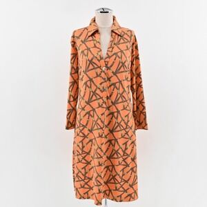 BARBARA‎ GERWIT Bridle Dress Size L Orange Brown Belt Western Equestrian Shift
